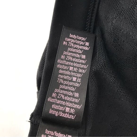 Victoria’s Secret Black / Leopard Print Mesh Panel Mock Neck Crop Top - Picture 13 of 14